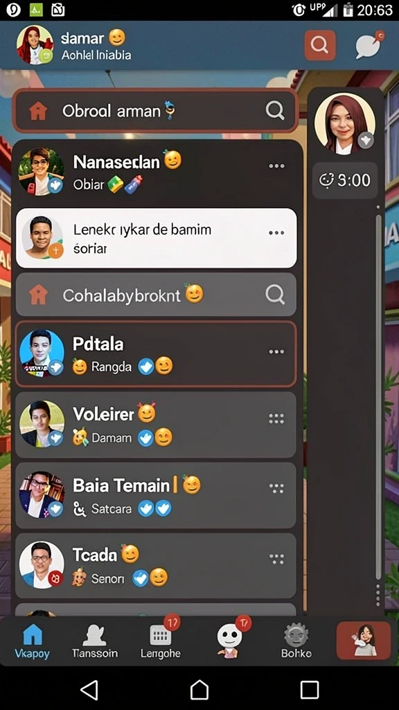 Tampilan utama aplikasi dengan berbagai pilihan slot.