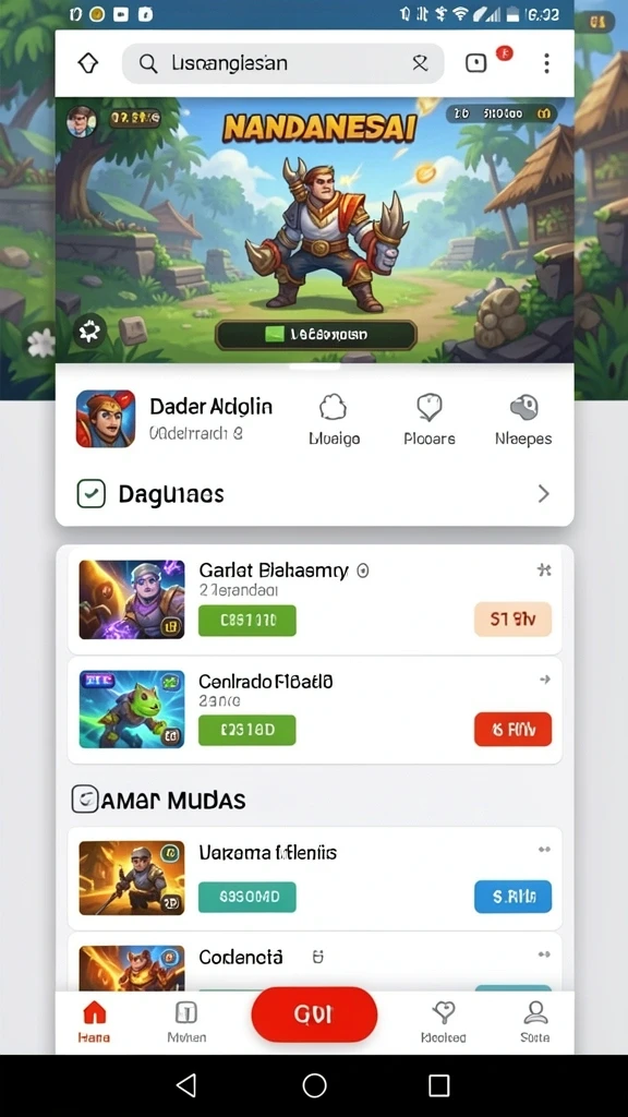 Tampilan menu utama yang menarik dan mudah digunakan.