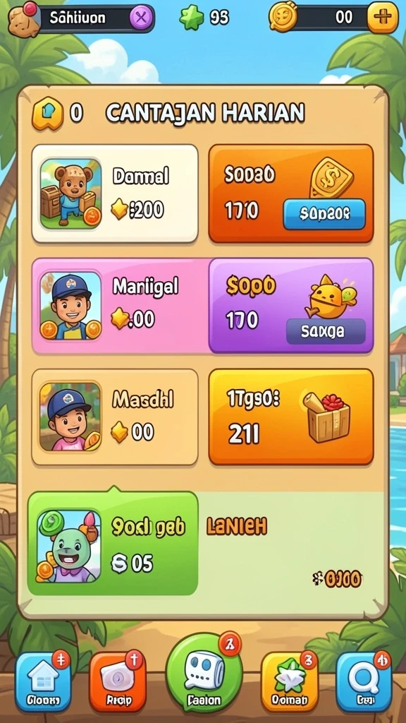 Karakter unik dan berbagai power-up menarik.