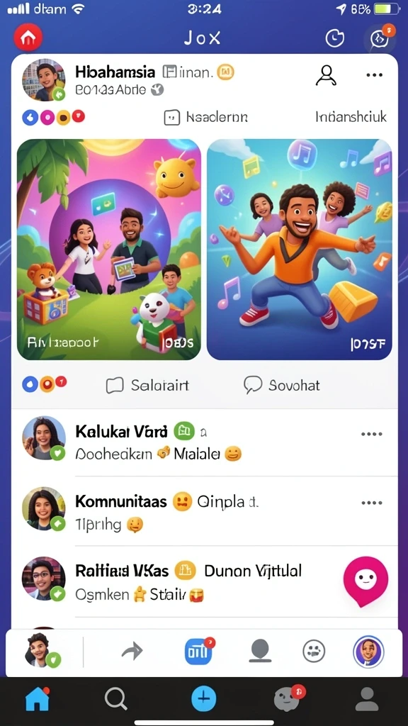 Screenshot upgrade karakter yang menunjukkan berbagai pilihan.
