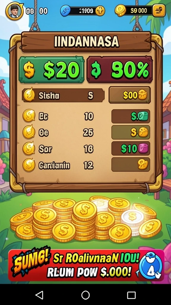 Tampilan menu utama QTGAME yang menarik dan interaktif.